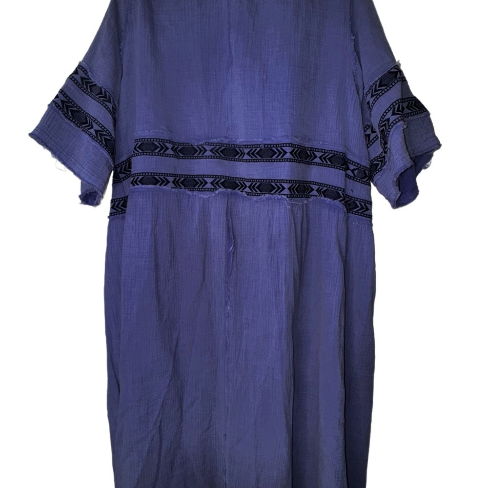 POL Embroidered Frayed Purple Kimono Cardigan Duster - Picture 3 of 6